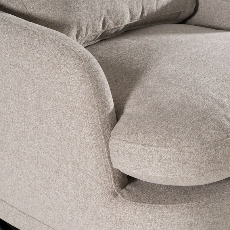 Divani Casa Chantry Modern Grey Sand Fabric Swivel Accent Chair