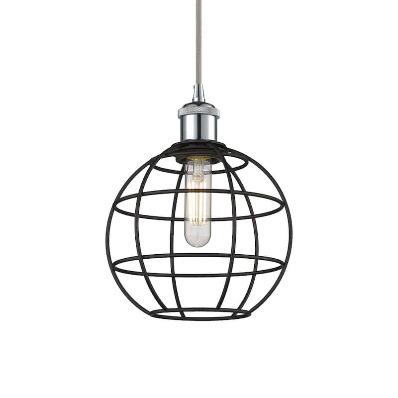 Innovations Lighting 516-1P-11-8 Lake Placid Pendant Lake Placid 8" - Polished Chrome / Matte Black
