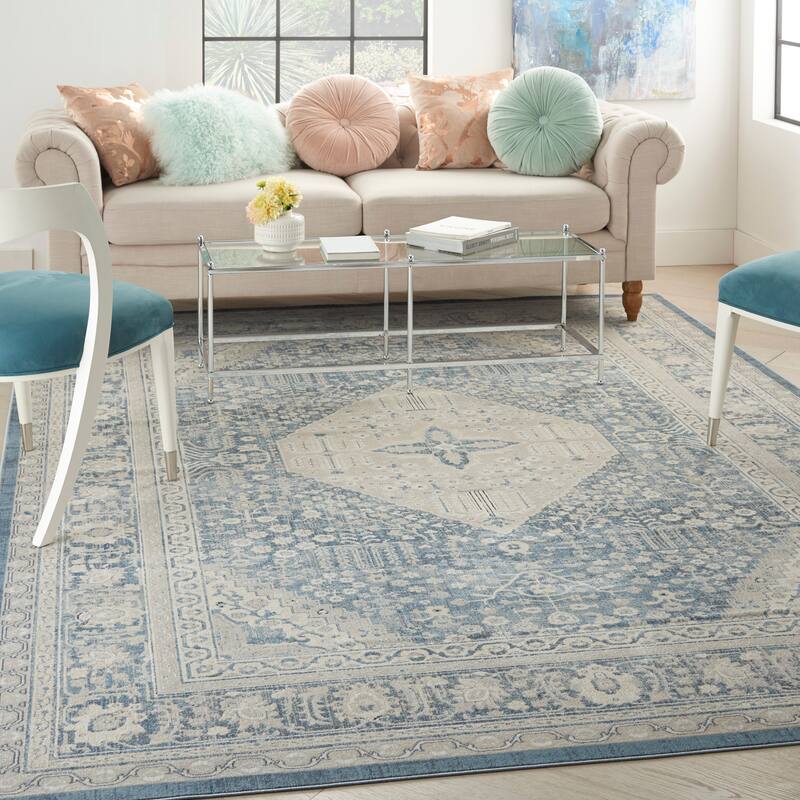 Malta Bordered Center Medallion Area Rug