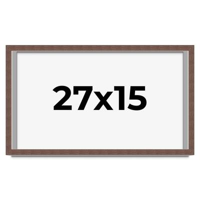 27x15 Shadow Box Frame Brown | 1.125 inches Deep Real Wood Rustic