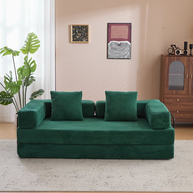 Floor Couch,Compression Sofa,Convertible Floor Sofa Bed-with Pillow Back Support Armrest,Comfy Futon Couch Lounge Sleeper Bed