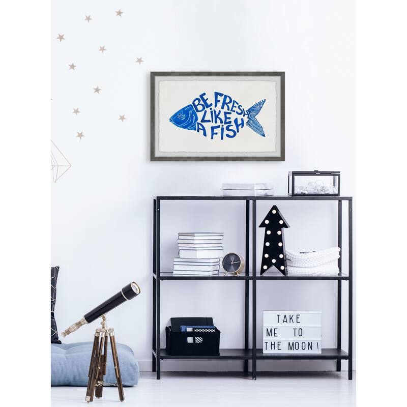 Be Fresh like a Fish Framed Wall Art, Elegant Home Touch - Sophisticated Artwork for Refined Décor