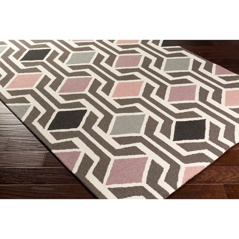 Pass Hand-Tufted Retro Geometric Wool Rug (7'6 x 9'6)