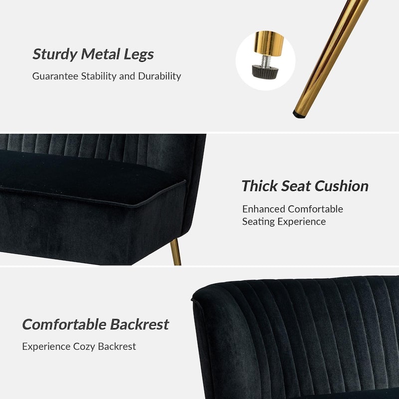 Delicia 3 Piece High-Quality Velvet Fabric Living Room Set with Sturdy Legs by HULALA HOME