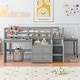 preview thumbnail 11 of 16, Twin Size Wooden Loft Bed with Desk, Drawers, and Portable Desk