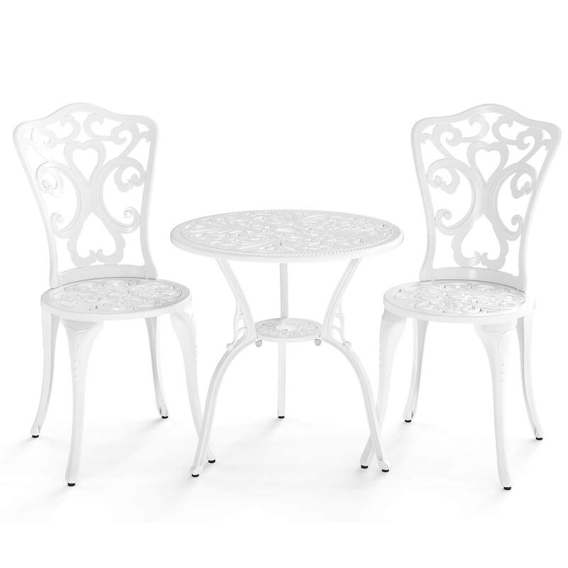 Costway 3 PCS Patio Bistro Set with Umbrella Holes Outdoor Bistro Set - See Details