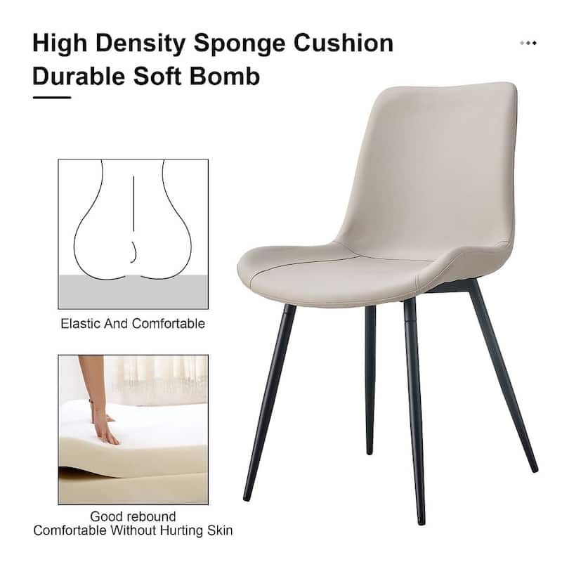 Modern Dining Room Kitchen Dining Chair with Black Metal Legs