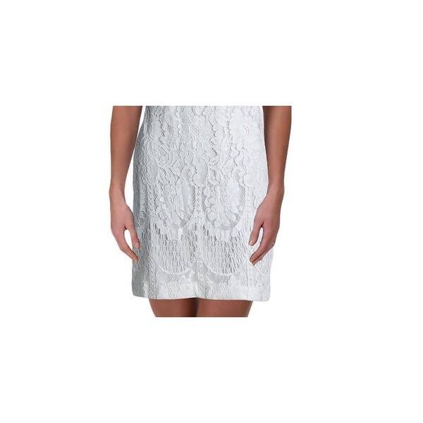 Ralph Lauren Women's Tamalira Lace V Neck Cocktail Dress White Size 10  Petite - Bed Bath & Beyond - 40574093