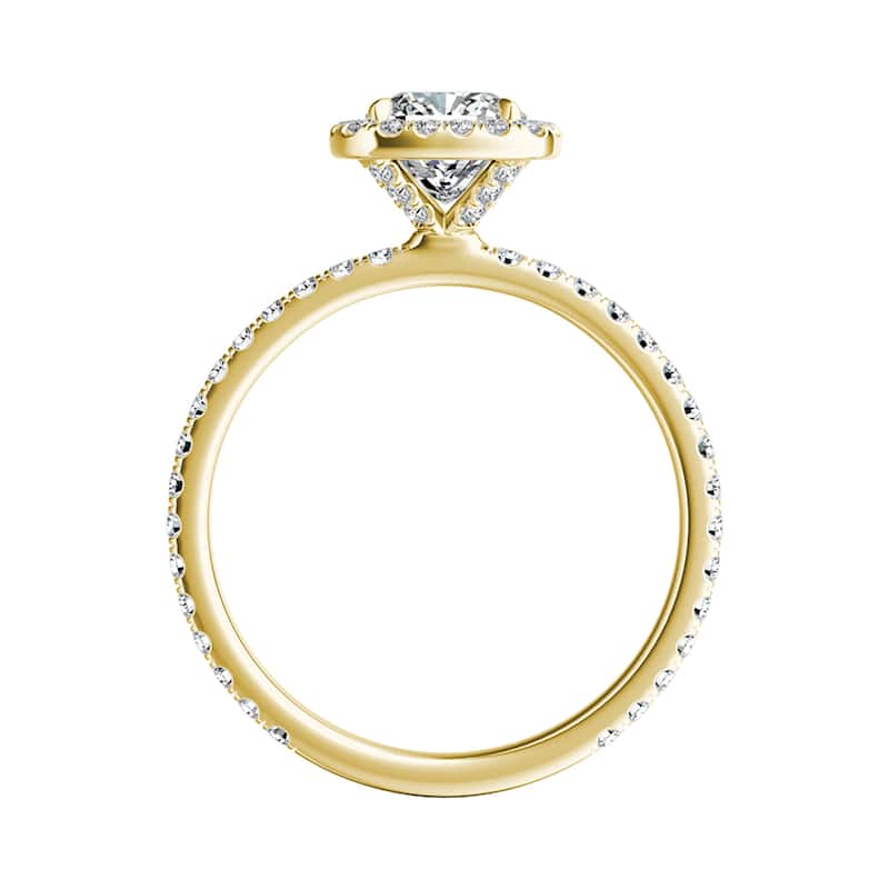 Auriya 1ct Cushion-cut Moissanite and Halo Diamond Engagement Ring 14k Gold 5/8ct TDW