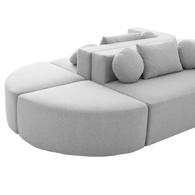 Roomfitters Modular Boneless Sectional Sofa Bed with Deep Seating and Curved Design for Living Room