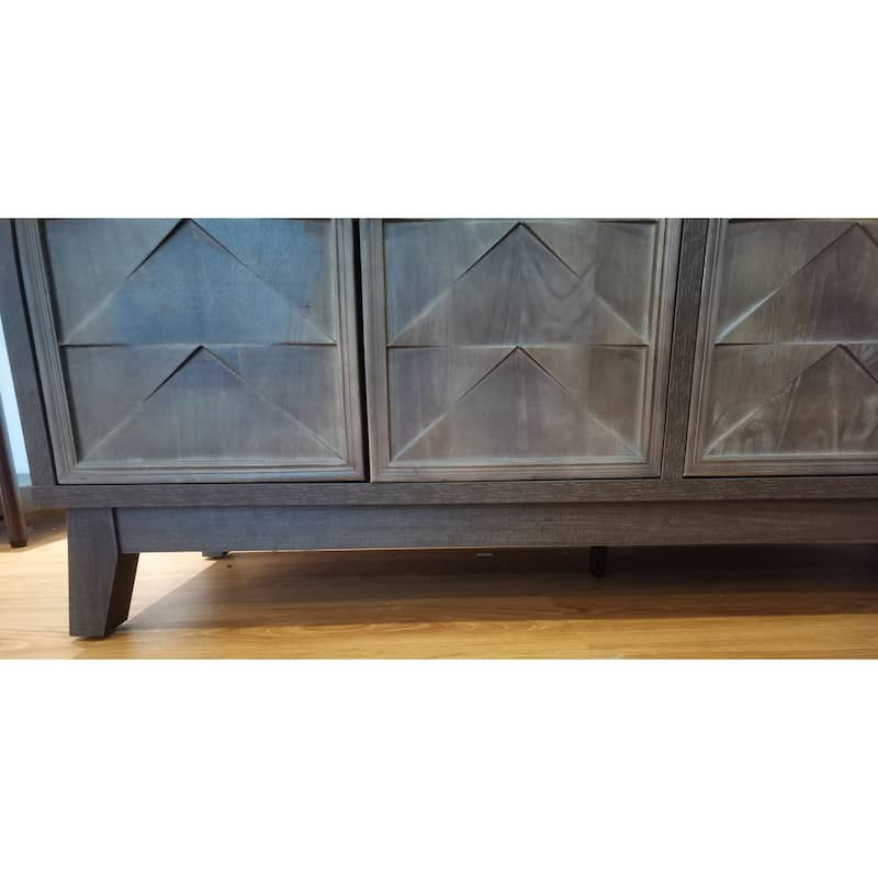 Sideboard Cabinet with 4 Doors, Accent Storage Cabinet with Adjustabel Shelves, Console Table with Solid Wood Legs