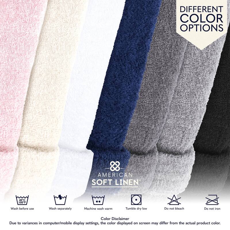 American Soft Linen Women's 100% Cotton Terry Bathrobe - Soft, Absorbent, Quick Dry Turkish Robes for Women