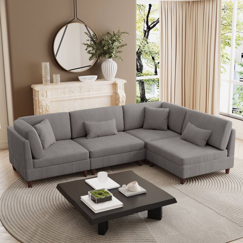 Multi-Combination Couch Modular Corduroy Sectional Sofa
