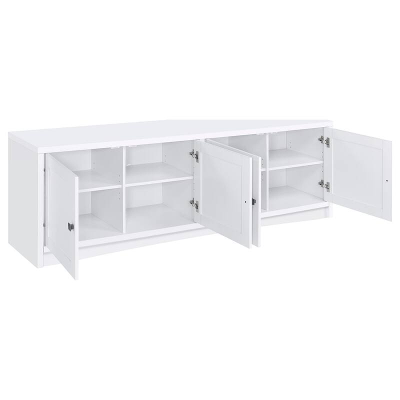 Donna 3pc TV Stand Wall Unit with 2 Media Towers, White, 78 Inch