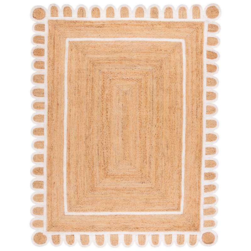 SAFAVIEH Handmade Natural Fiber Calcedonia Border Pattern Jute Rug - 8' x 10' - Natural/Ivory