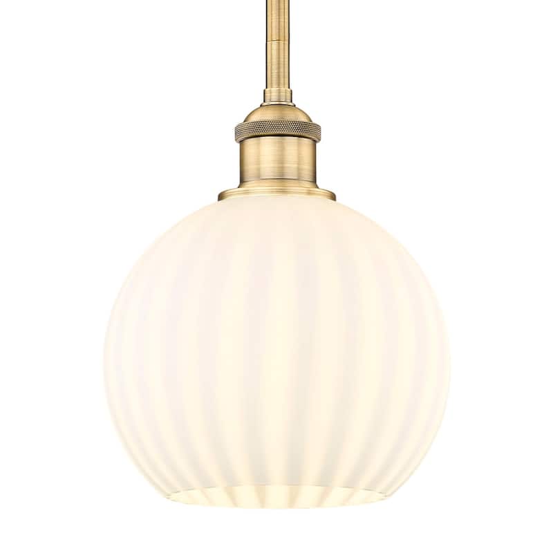 Innovations Lighting 616-1S 10 8 White Venetian Pendant White Venetian - Brushed Brass