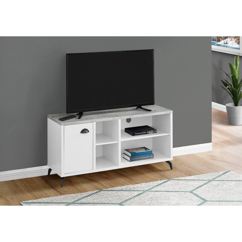 Modern 48" TV Stand, Industrial Media Console with Storage, Adjustable Shelves, and Cable Management