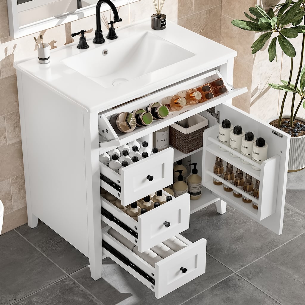GDFStudio - Oliver Harrington Modern Freestanding Bathroom Vanity with Efficient Storage