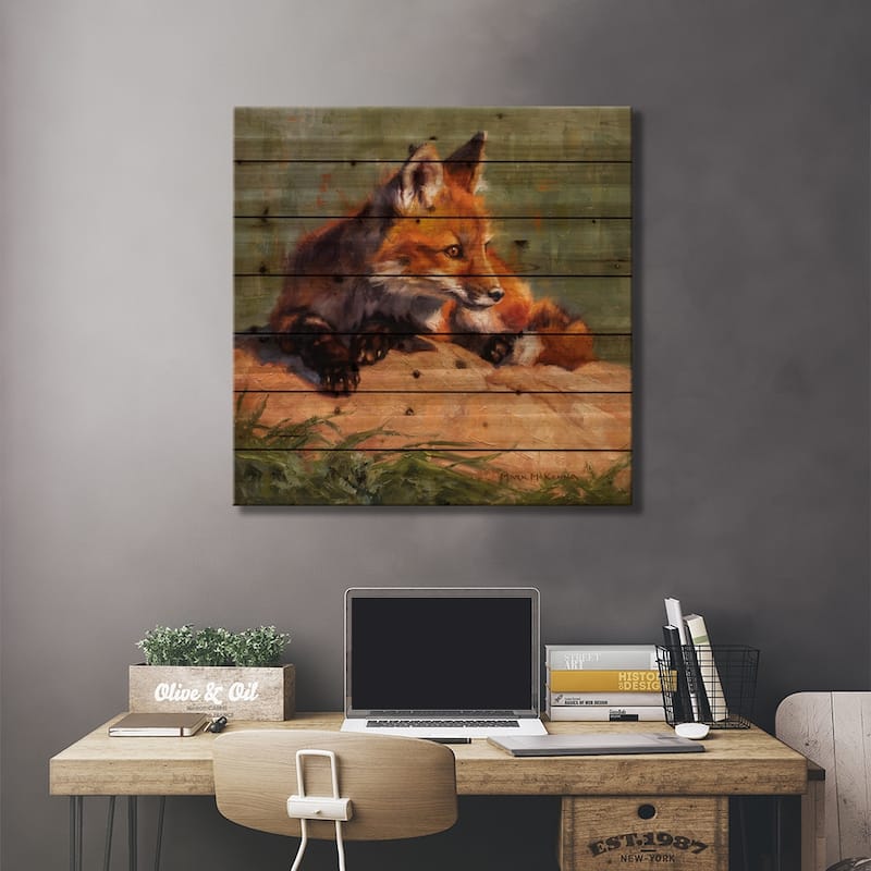 Midday Lounge Print On Wood by Mark McKenna - Multi-Color