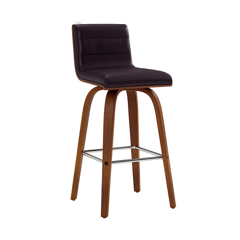 Skara Mid-Century Swivel Counter Stool, Upholstered Counter Height Chair with Bentwood Legs
