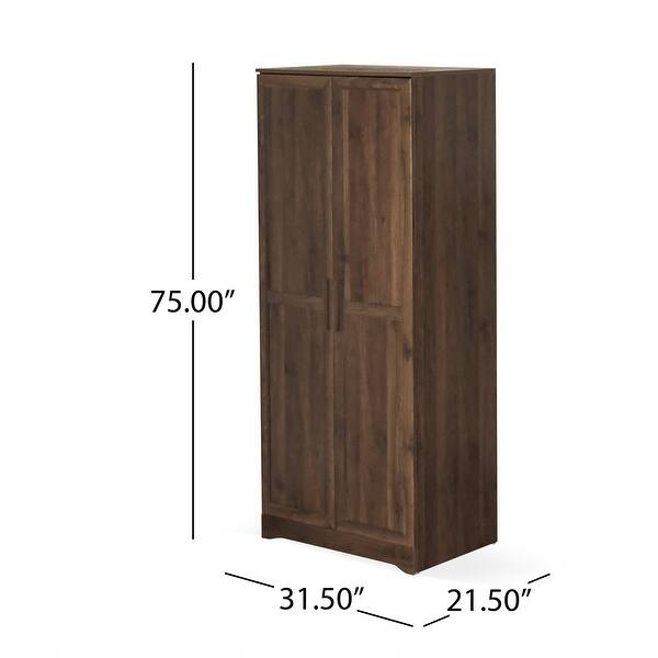 Rustic Style Wardrobe Rustic Design Wardrobe with Ample Storage Space and 2 Handles - Bed ...