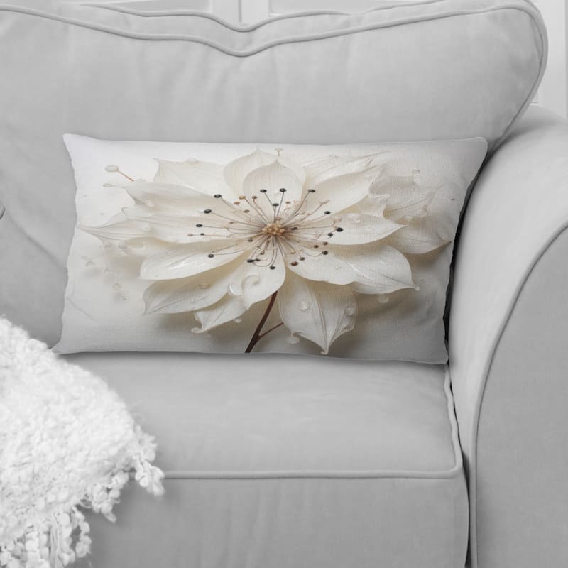 Designart "Blossoming Beauty In Minimalism Beauty I" Minimalism Printed Throw Pillow - 12 x 20