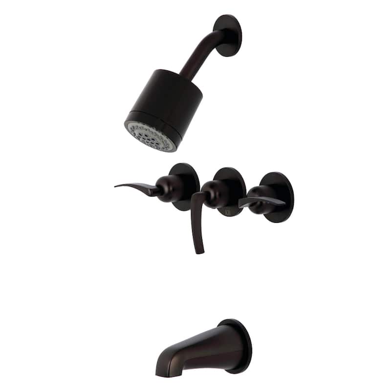 Kingston Brass Centurion Three-Handle Tub and Shower Faucet - Oil Rubbed Bronze