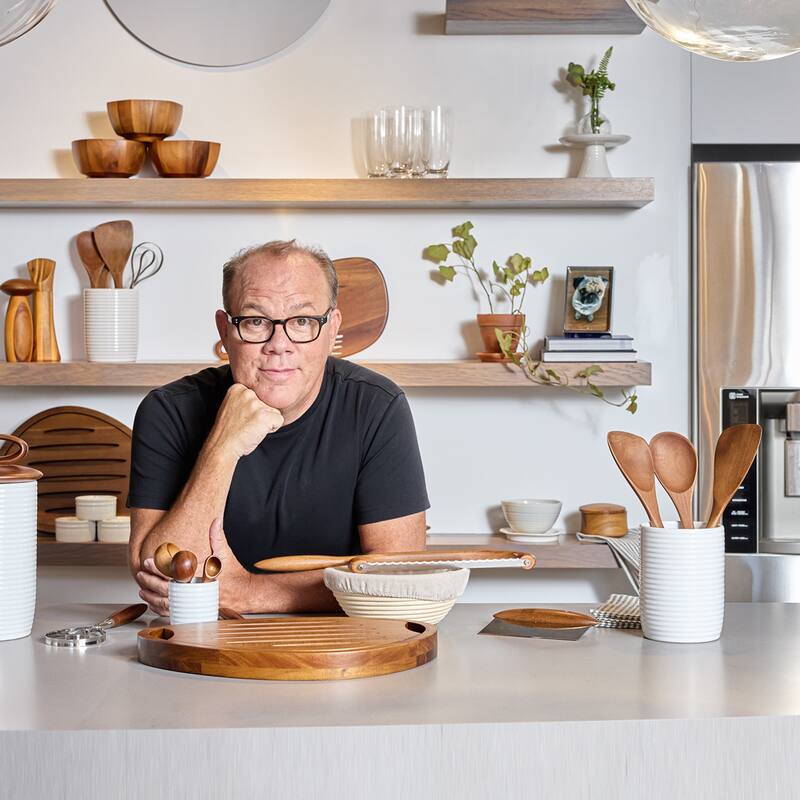 Nambe Breaking Bread Canister with Utensils