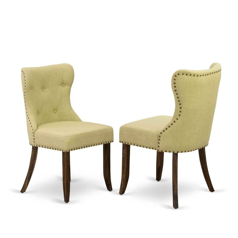 5-Piece Dining Set - Kitchen Table with 4 Parson Chairs - Modern Rectangular Table & Linen Fabric Seating - 72