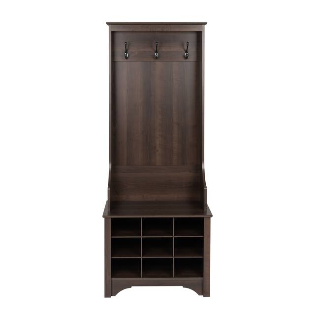 Prepac Hall Tree with Bench and Shoe Storage