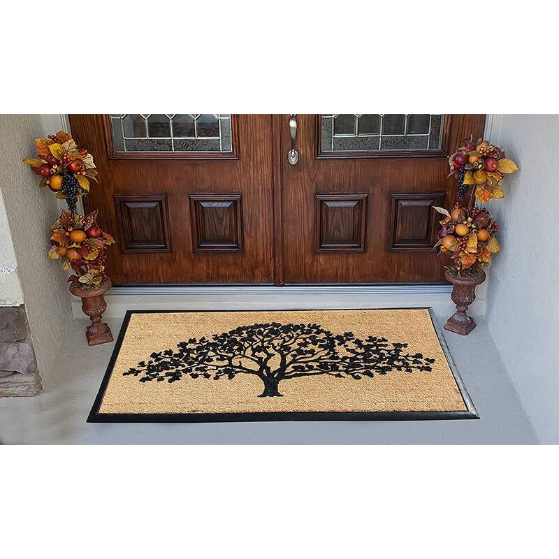 A1HC Natural Coir & Rubber Hand Flocked Large Door Mat