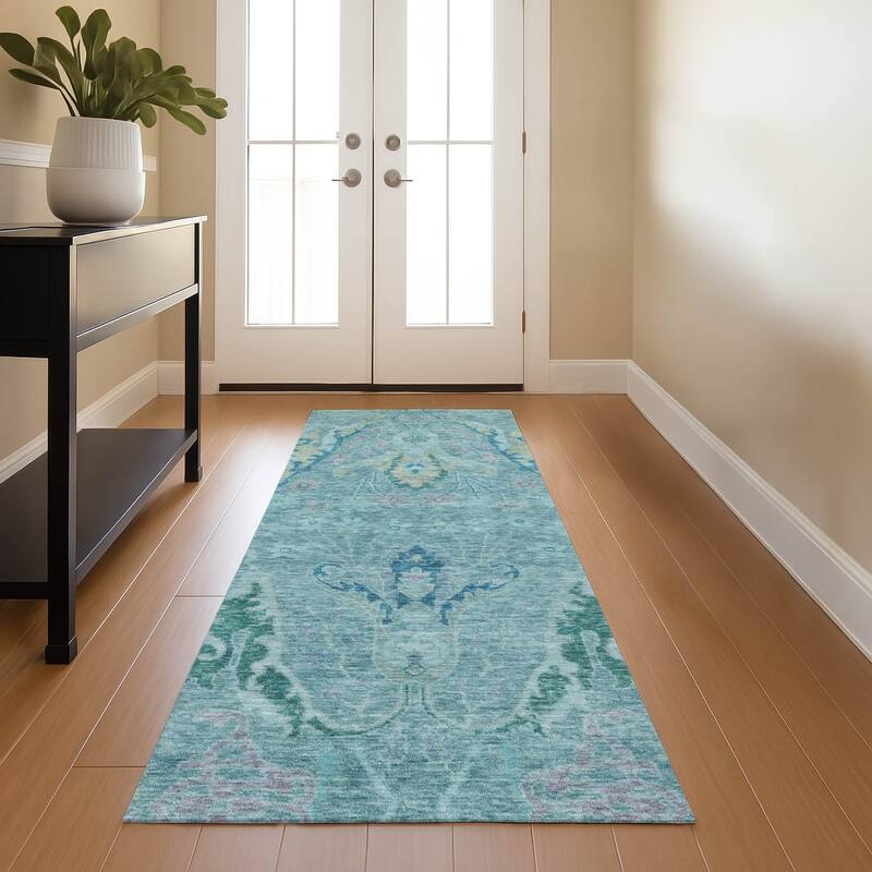 Premium Washable Super Soft Boho Chic Mayfield Rug - Blue - 2'3" x 7'6"
