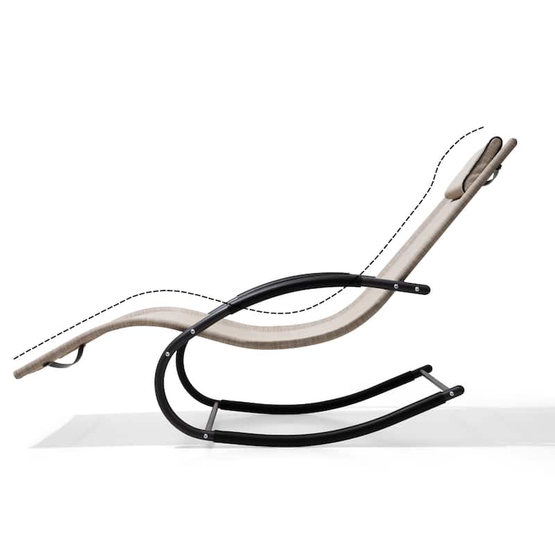 Pellebant Patio Rocking Chairs Chaise Lounge Chairs (Set of 2)