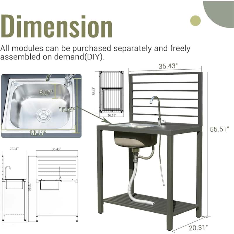 Outdoor Kitchen Island with Storage