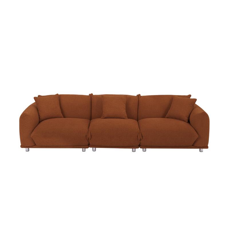 Modern 111" Oversized 3-seater Sofa with Metal Legs and Solid Wood Frame for Living Room