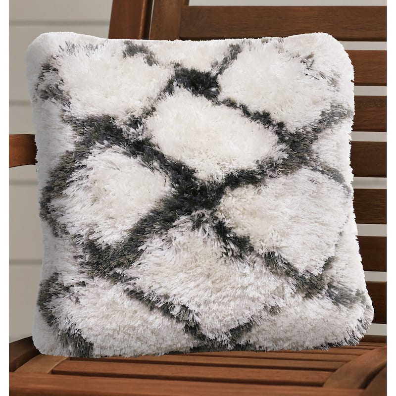 HomeRoots 20" X 20" Black And White Polyester Geometric Zippered Pillow