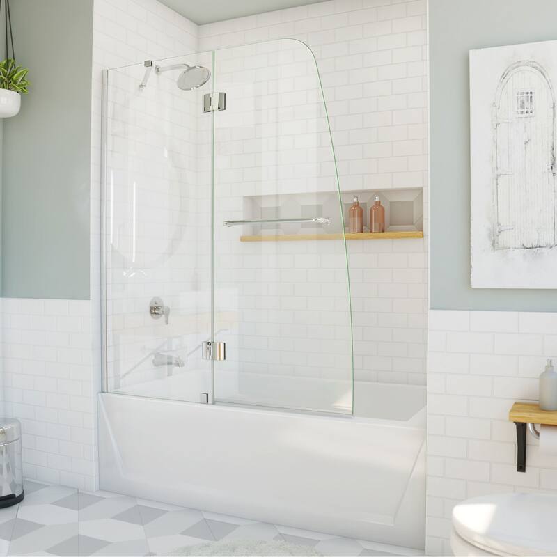 DreamLine Aqua 48 in. W x 58 in. H Frameless Hinged Tub Door