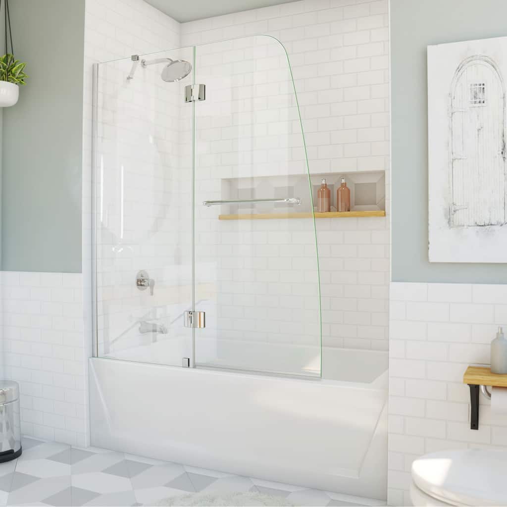DreamLine Aqua 48 in. W x 58 in. H Frameless Hinged Tub Door
