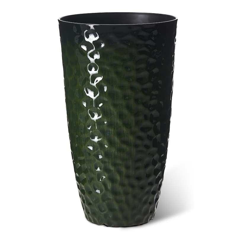 Glitzhome 23.75"H Set of 2 Oversized Eco-Friendly PP and Stone Honeycomb Textured Blue/Green/Red Tall Plastic Planter