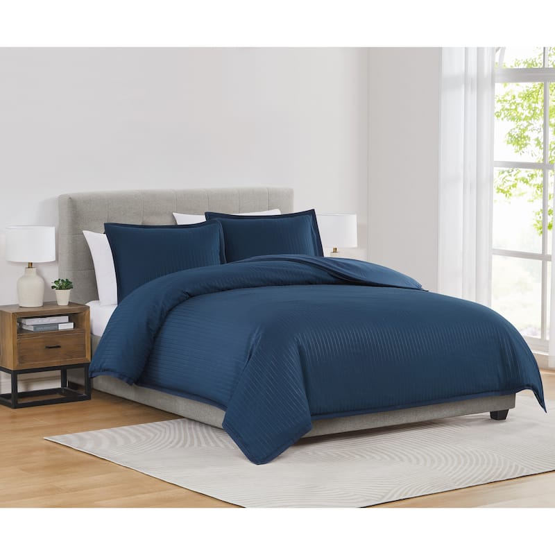 Royal Velvet Olivia Stripe 3 Piece Duvet Cover Set