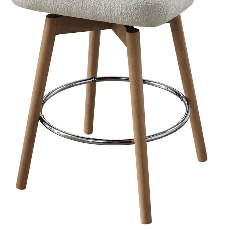 Tomlin Bentwood 26.5" Upholstered Set of 2 Swivel Counter Stools