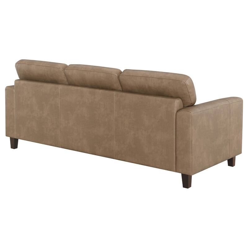 Scotland Faux Leather Upholstered Track Arm Sofa