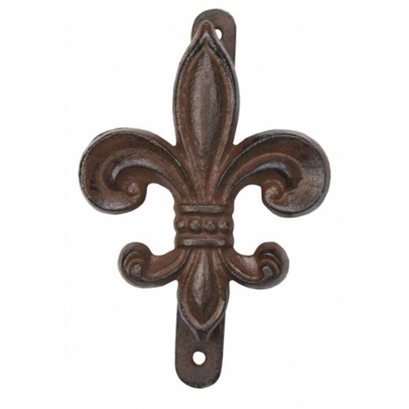 Rustic Cast Iron Fleur de lis Door Knocker - Rust