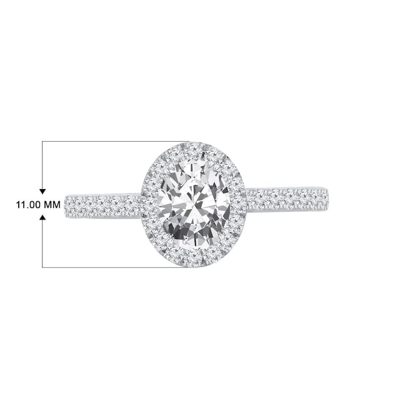 Auriya 14k Gold 1 1/2ctw Oval Halo Diamond Engagement Ring (H-I, I1-I2)