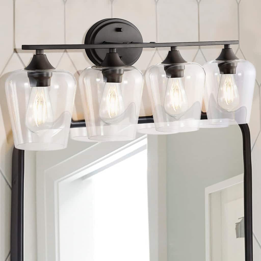 Iron/Seeded Glass LED Vanity Light, by JONATHAN Y
