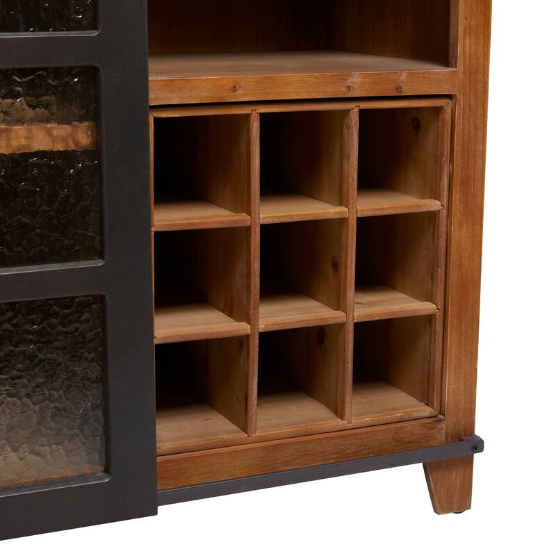 Brown Fir Industrial Standing Wine Rack - 32 x 16 x 33