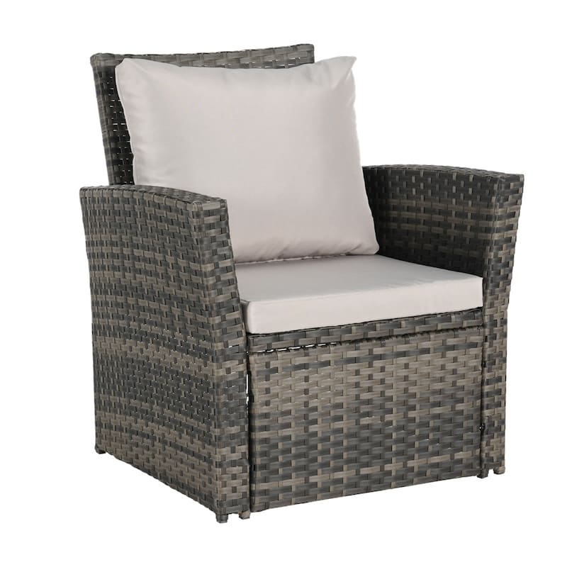 4 Pieces Outdoor Patio Furniture Sets,Garden Rattan Chair Wicker Set - N/A