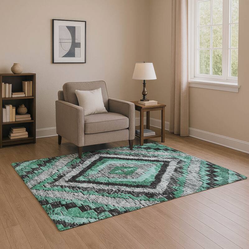 Premium Washable Super Soft Moroccan Mayfield Rug - Seafoam - 5' x 7'6"
