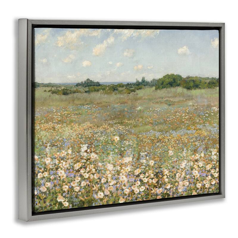 Stupell Vast Flower Speckled Meadow Framed Floater Canvas Wall Art Design By Amber Sterling