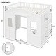 preview thumbnail 10 of 26, Full Size House Loft Bed, Wood House Bed Frame with Windows, Child Loft Bed with Ladder and Safety Guardrails